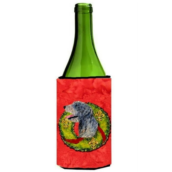 Irish Wolfhound Cristmas Wreath Wine bottle sleeve Hugger
