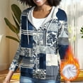 thumbnail image 5 of MELDVDIB Womens Zip-up Hoodies Fall Winter Long Sleeve Hooded Sweatshirts Fashion Casual Printed Jacket with Pocket Blue M, 5 of 7