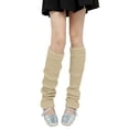 thumbnail image 2 of Sales Today Women's Cotton Knee High Socks Under $6 GIJNRIUIUA Light Yellow Knee-High Socks Women's Knit Stack Up Socks Over the Knee Extended Yoga Leggings Fitness Socks Tights Leg Warmers, 2 of 5