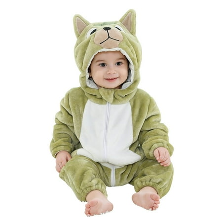 

SYNPOS 0-36M Unisex Baby Romper Winter Autumn Flannel Jumpsuit Animal Cosplay Outfits