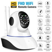 Home Security Camera HD 1080P Motion Detection Include SD Cards, Two-Way Audio, Night Vision, WiFi Indoor Surveillance for Baby/pet, Alexa and Google, Cloud Service