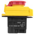 thumbnail image 2 of Interruptor de arranque y parada de 250 V 16 A IP54 Interruptor de liberación de voltaje sin botón pulsador de parada de emergencia Electroimán, 2 of 5
