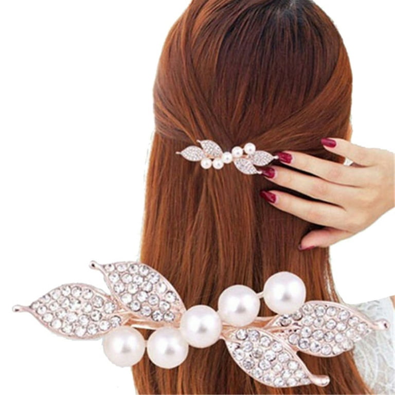 Farfi Women Mini Rhinestones Heart Hairpins Hair Clip Accessory
