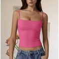 thumbnail image 2 of Siminsem Adjustable Camisole for Women, Skinny Fit Sleeveless Undershirt, Soft Stretch Cami for Layering Under Cardigans or Jackets, Hot Pink, 2XL, 2 of 4