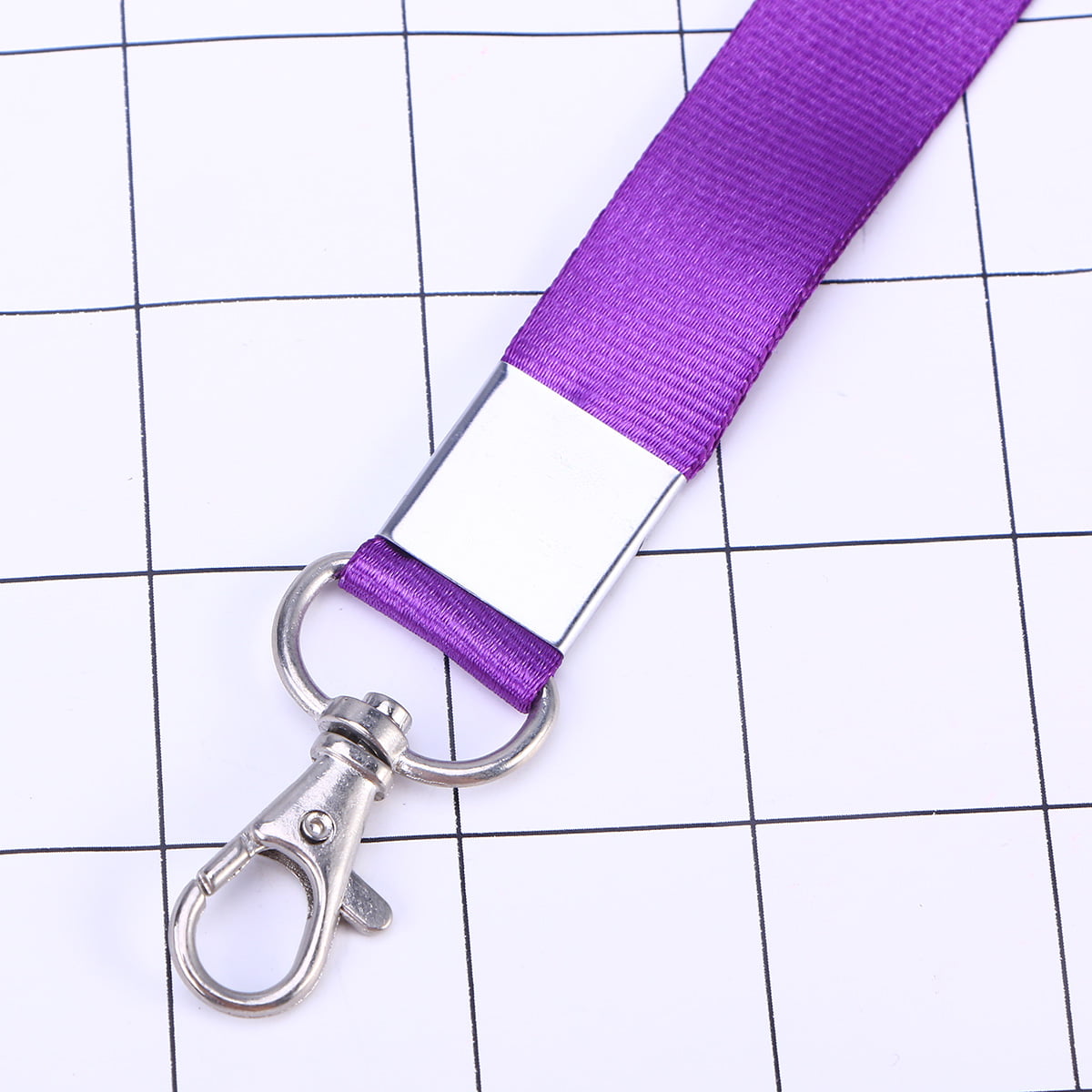 1PCS Neck Strap Lanyard Safety Metal Clip ID Badge Lanyard for Business Id  Key (Purple)