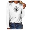 thumbnail image 1 of Pompotops T-shirt Décontracté Imprimé pour Femmes Col Rond Manches Longues Blouse, 1 of 5