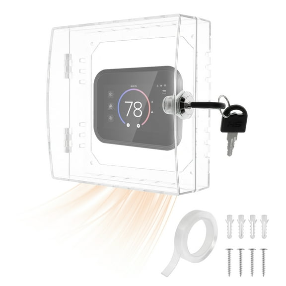 Thermostat Box Clear Thermostat Cover with Lock Universal Thermostat Guard Easy Assembly Thermostat Lock Case for Most Thermostats