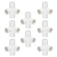 thumbnail image 1 of Conector de 4 vías Uxcell de 3/4" para muebles, acoplamiento de tubería de grado de construcción, blanco, 1 of 7