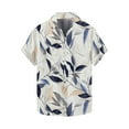 thumbnail image 4 of OGLCCG Mens Hawaiian Shirt Lapel Collar Short Sleeve Floral Printed Button Down Shirts Outdoor Tropical Summer Beach Shirts S-3XL, 4 of 5