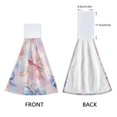 thumbnail image 3 of Dailycode Kitchen Wash Cloths with Hanging Loops Absorbent Absorbent Quick Drying Hand Towels, 2 Pack, Watercolor Bow and Rose Flower, 3 of 7