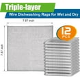 thumbnail image 3 of 12 Pack Steel Wire Cleaning Cloths, Triple-Layer Wire Dishwashing Rag, Durable Non Scratch Dish Rags for Washing Dishes, Multipurpose Kitchen Dishcloth, 3 of 5