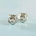 thumbnail image 5 of HOOUN Pure S925 Sterling Silver Stud Men Women Gift Lucky Carved Tiger Head Earrings, 5 of 6