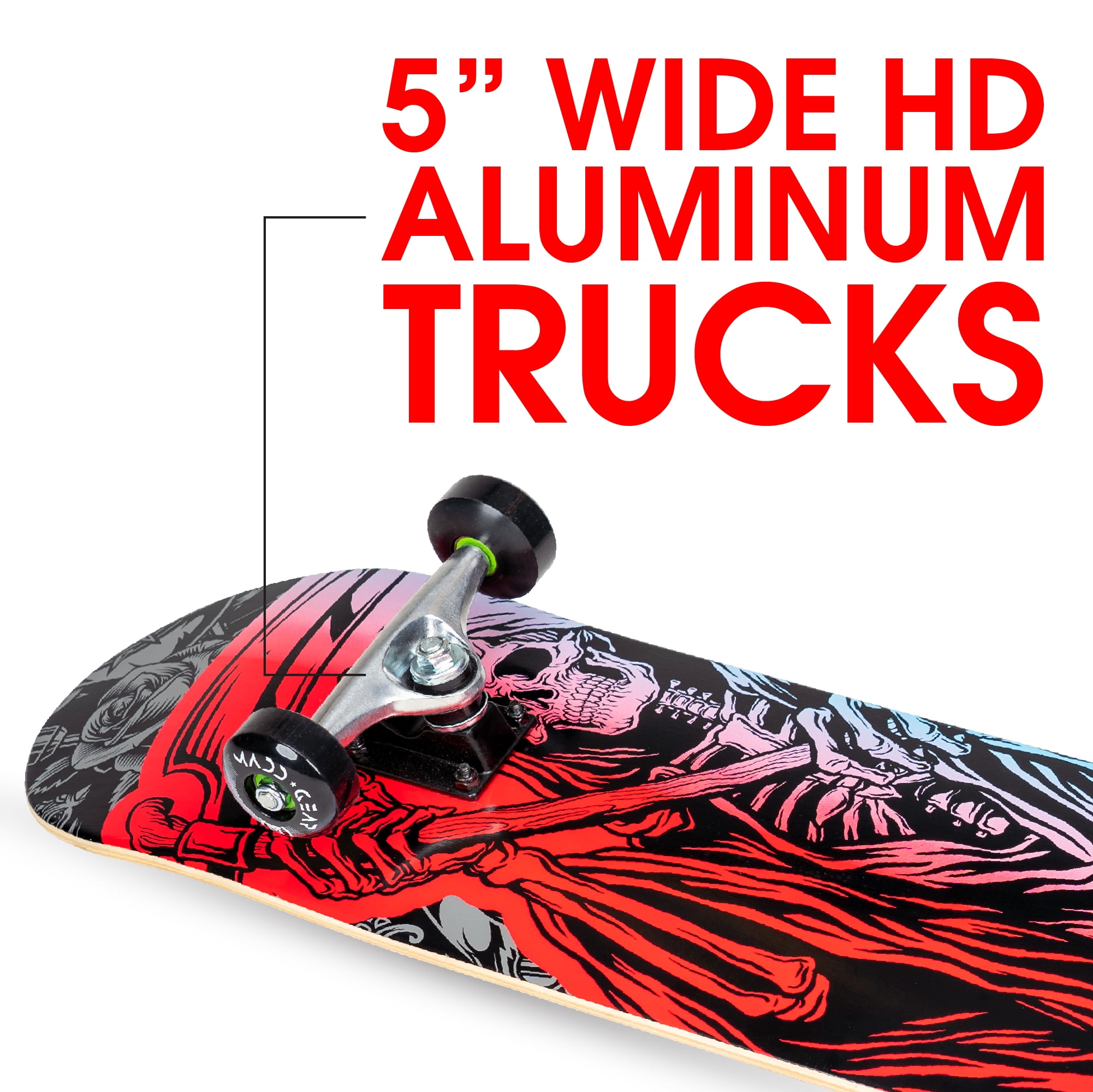 Madd Gear Kickflip 31 x 7.75 Inch Double Kicktail Complete Skateboard with Maple Deck Aluminum Trucks