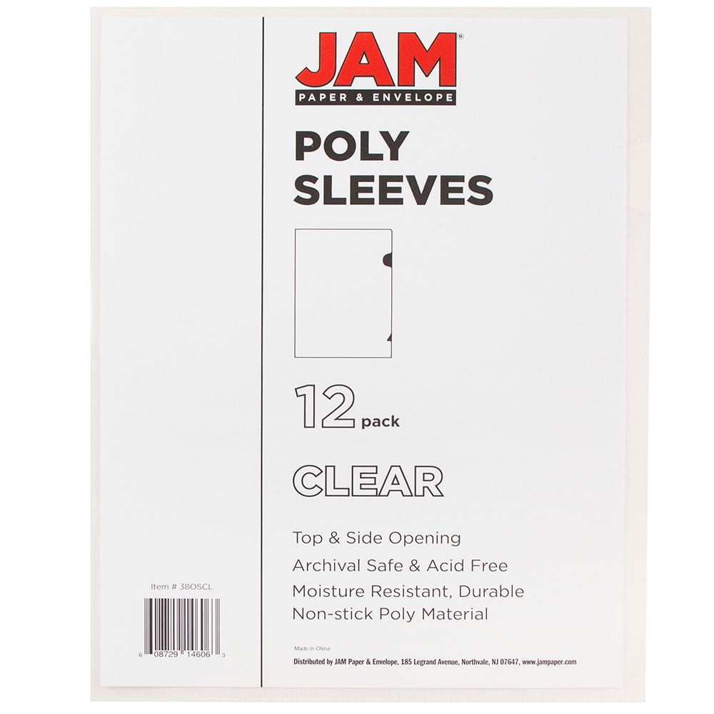 JAM Plastic Sleeves, Letter Size, 9 x 11 1/2, Assorted Color