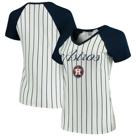 Houston Astros Pinstripe - Houston Astros Concepts Sport Women's Vigor Pinstripe T-Shirt - White/Navy