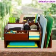 thumbnail image 7 of MissionMax Brown Bamboo Organizer with attached Upright File Holders, Paper Tray & Storage Bins, 7 of 7