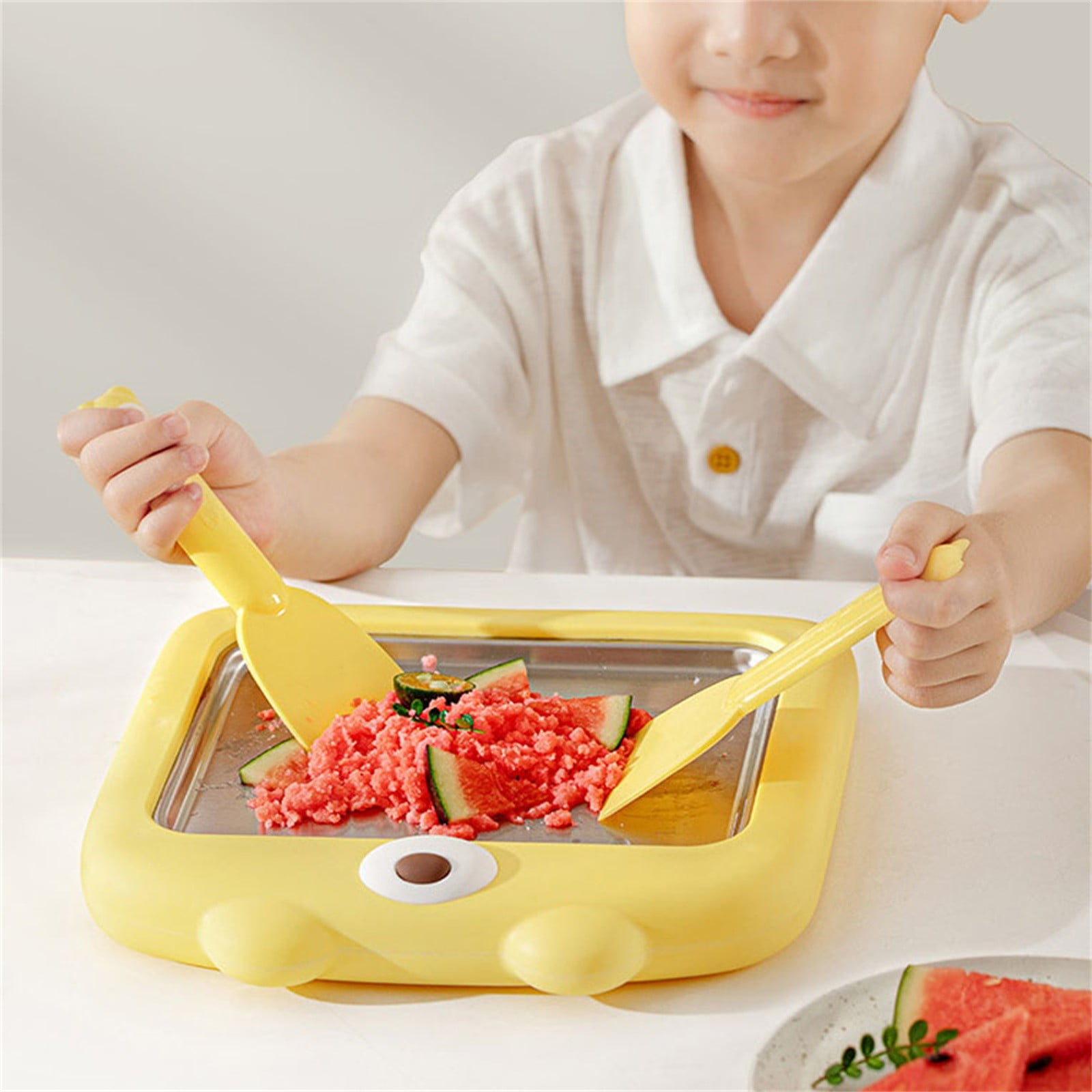 at Home Rolled Ice Cream Maker Kit, Diy Instant Ice Cream Machine with Stainless Steel Cold Plate And Scrapers for Homemade Frozen Desserts, Family Fun, And Party Treats Ciozy