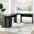 thumbnail image 6 of Tribesigns 83" L-Shaped Executive Desk, Large L Office Desk with 3-Drawer Mobile File Cabinet, Industrial Corner Computer Desk with Storage Drawers, Business Furniture Desk Workstation for Home Office, 6 of 6
