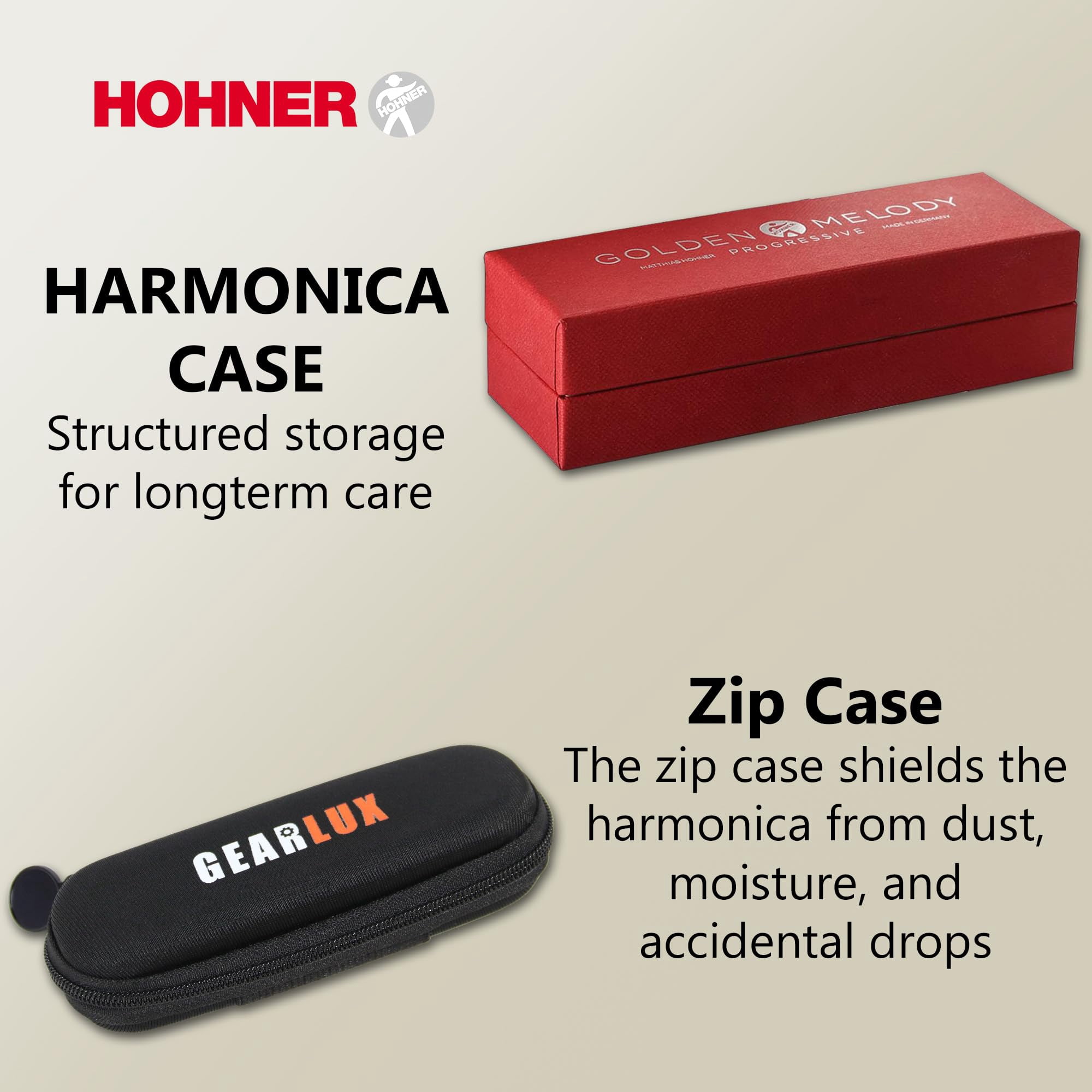 Hohner 544 Golden Melody Harmonica - Key of C w/ Instructional Manual
