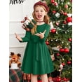 thumbnail image 6 of Arshiner Girls Dresses Puff Long Sleeve Fall Winter Formal Party Belted Dress with Pockets, 6 of 6