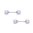 thumbnail image 1 of Paire d'Haltères pour Mamelons 14G Acier Chirurgical avec Ensemble de Broches Rondes CZ Gemmes, 1 of 9