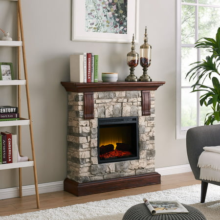 Bold Flame 40 inch Faux Stone Electric Fireplace in
