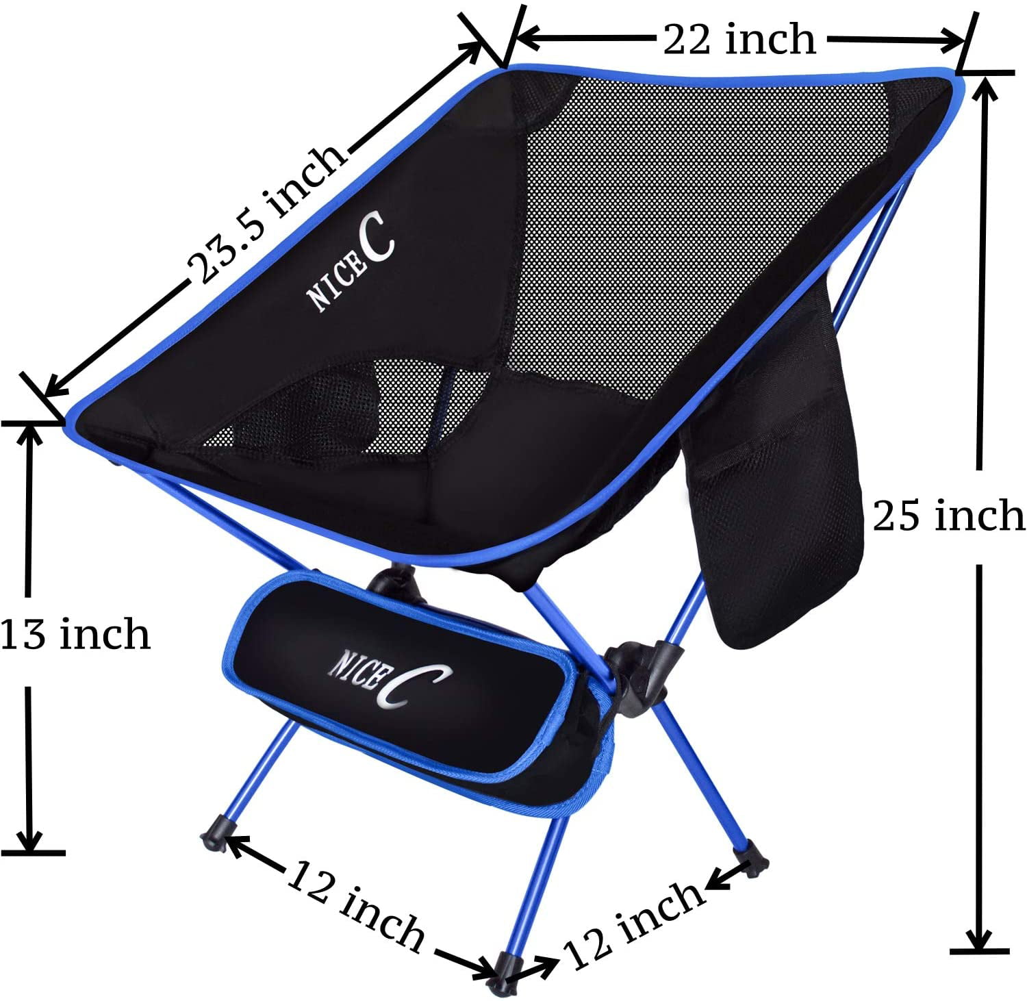 Festival with 2 Storage Bags&Carry Bag Camping Picnic Beach BBQ Travel Nice C Ultralight Portable Folding Camping Backpacking Chair Compact & Heavy Duty Outdoor 