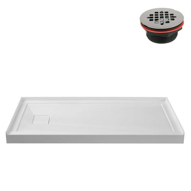 Streamline GB-534-140 60 in. x 36 in. Alcove Acrylic Shower Base in Glossy White With Left Drain, ABS Drain Included
