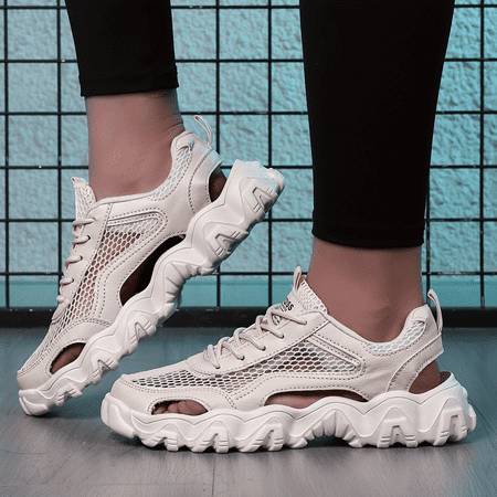 

XTMPMY Fashionable Breathable Mesh Slip On Sneakers with Comfortable Soft Sole Stylish Low-top Running Shoes for Ultimate Comfort and Support Trendy Platform Walking Shoes