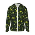 thumbnail image 2 of Uemuo Green Branch Olive Pattern Women's Full Zip UPF 50+ Sun Protection Hoodie Jacket Long Sleeve Sun Shirt Hiking Outdoor Performance with Pockets-, 2 of 9