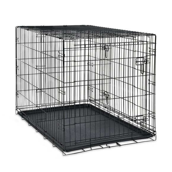 Vibrant Life Double-Door Metal Wire Dog Crate with Divider,30in