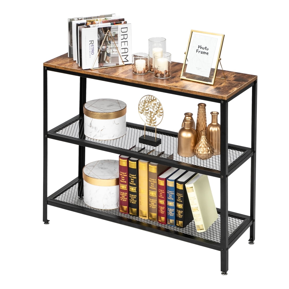 Lowestbes Industrial Console Table, Modern Entry Table with Shelf, Rectangle Wrought Iron Sofa Table, 3T Lowestbes Industrial Console Table, Modern Entry Table with Shelf, Rectangle Wrought Iron Sofa Table, 3T