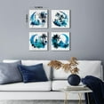 thumbnail image 3 of Moon Canvas Wall Art Abstract Palm Tree Castle Pictures Poster Moon Phases Wall Decor Navy Blue Mosque Decor Watercolor Moon Phase Painting Artwork for Bedroom Living Room Home Decor 12x12" 4Pcs, 3 of 6