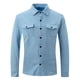 thumbnail image 3 of Blusa y camisa de manga larga con cuello vuelto para hombre, de gamuza, con solapa, botones y bolsillo, informal, de manga larga, sin capucha, para hombre, 3 of 8