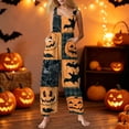 thumbnail image 2 of HAJWOH Halloween Women’s Sleeveless Loose Fit Jumpsuit With Halloween Print Wide Leg Overalls Casual Style(Yellow,2XL), 2 of 6