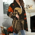 thumbnail image 4 of Wensltd Women Halloween Long Sleeve Open Front Cardigan Pattern Pumpkin Lightweight Coat, 4 of 6