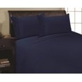 thumbnail image 1 of Elegance Linen 1800 Thread Count PLEATED DESIGN Egyptian Quality Luxurious Silky Soft WRINKLE RESISTANT 4 pc Sheet set, Deep Pocket Up to 16" - All Size and Colors, Full Navy, 1 of 4