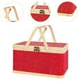 thumbnail image 6 of oshhni Picnic Basket Convenient Easy to Use Practical Woven for Outdoor Snack Bread Red, 6 of 9