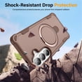 thumbnail image 2 of For Samsung Galaxy S26 5G Case (Compatible With MagSafe)  With Invisible Magnetic Metal Kickstand Ring Holder Four Corner Airbag Anti Fall Protective Cover,Brown,For Galaxy S26 (5G), 2 of 7