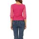 thumbnail image 3 of INSPIRAR CHIC Blusa de Malla Semitransparente de Cuello Cuadrado con Puntos de Polka para Mujeres, Manga 3/4, Talla XS, Rosa Fucsia, 3 of 7