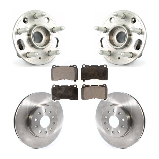 Transit Auto Front Hub Bearing Assembly Disc Brake Rotors and Ceramic Pads Kit for Car Cadillac CTS KBB-114872
