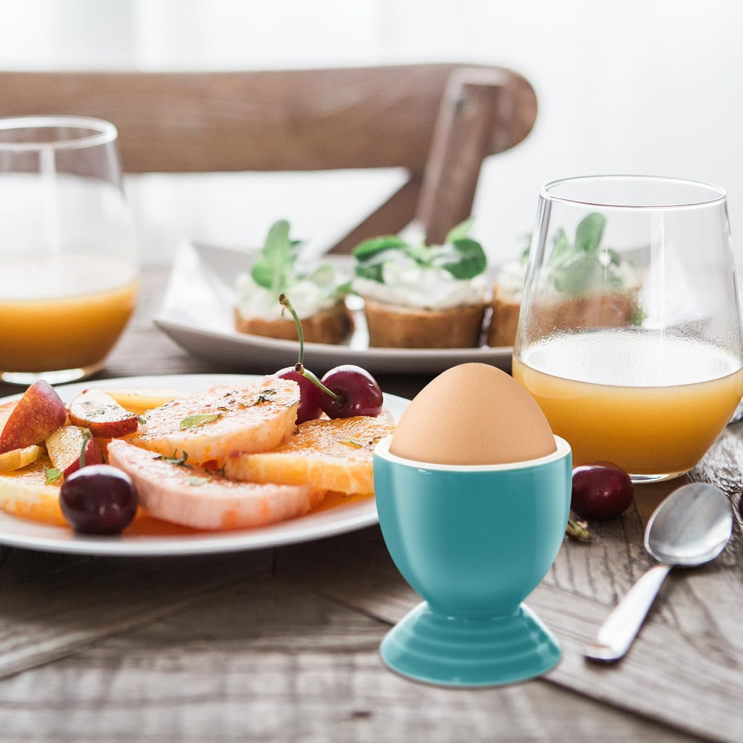 Colorful Egg Cups, Porcelain Egg Holders for Hard Boiled and Soft Boiled Egg