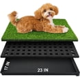thumbnail image 1 of Dog Grass Pad with Tray, 23''X17'' Small Artificial Turf Grass Potty, Reusable Puppy Pee Pads for Dogs, Portable Dog Litter Box for Indoor/Outdoor Potty Training Toilet, 1 of 7