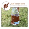 thumbnail image 4 of ifundom Brown PU Tumbler Sleeve Cup Sleeve Heat Insulation Travel Cup Holder 1 Piece, 4 of 6