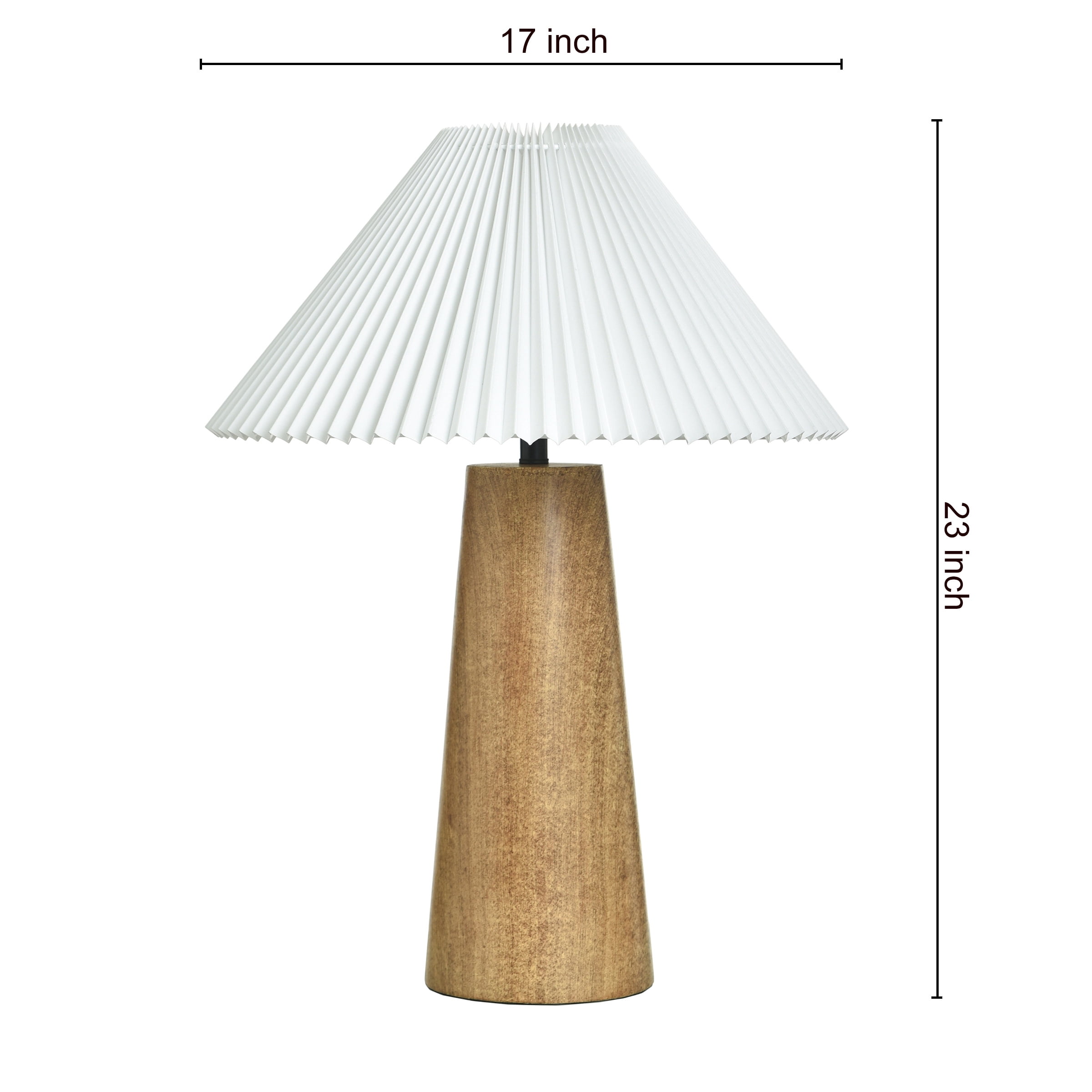 Better Homes & Gardens 23" Wood Grain Finish Table Lamp with Pleated Shade