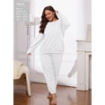 thumbnail image 3 of MINTREUS Women's Plus Pajama Set Warm Fleece Lounge Set Long Sleeve Sleepwear Ladies Ultrasoft Pjs, 3 of 7