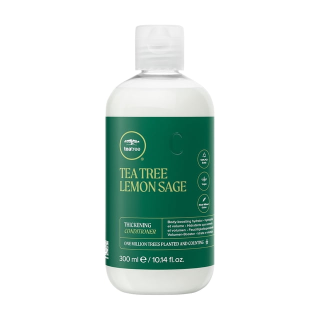 Acondicionador de árbol de té, limón y salvia, espesante, 300 ml, para cabello fino