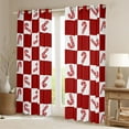 thumbnail image 2 of Homewish Artoon Candy Cane Curtains Pack of 2 (42x84 Each),Red White Plaid Curtains Blackout,Merry Christmas Bedroom Curtains For Girl Teens,Home Decor, 2 of 6