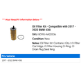 thumbnail image 2 of Oil Filter Kit - Compatible with 2017 - 2022 BMW 430i 2018 2019 2020 2021, 2 of 2