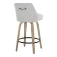 thumbnail image 6 of Hannah 26" Fixed-Height Counter Stool Set of 2 with Backs, Counter Height Chairs, Counter Height Stools Swivel, Swivel Counter Stools For Kitchen Island (Grey Fabric), 6 of 6